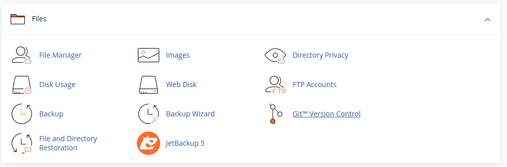 cPanel file section Hostperl