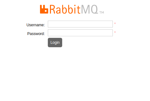 RabbitMQ login page