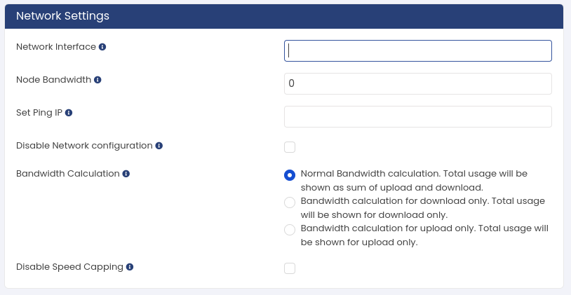 Virtualizor network settings Hostperl