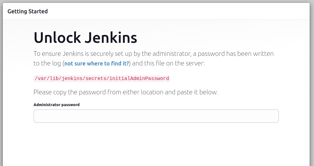 Jenkins login page